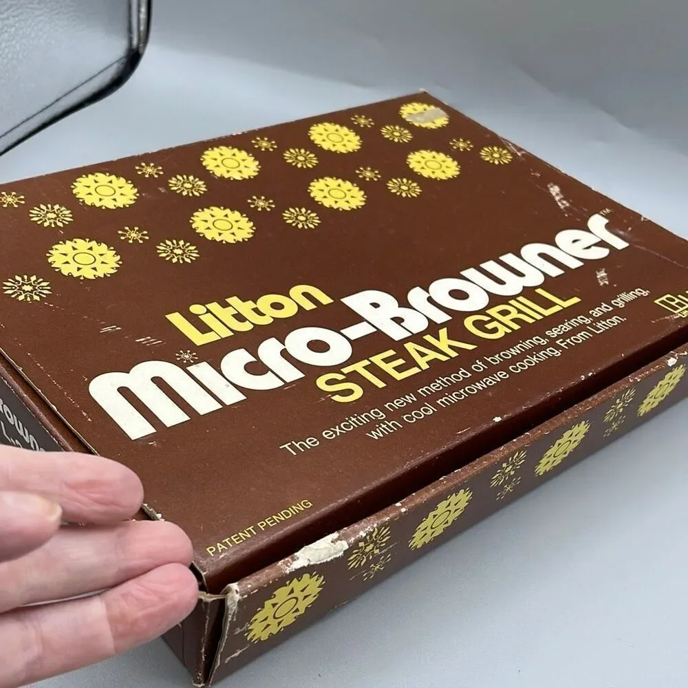 1970’s Litton Micro -Browner Steak grill platter in box.
